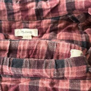 Madewell Pink and Black Plaid Pajama Set